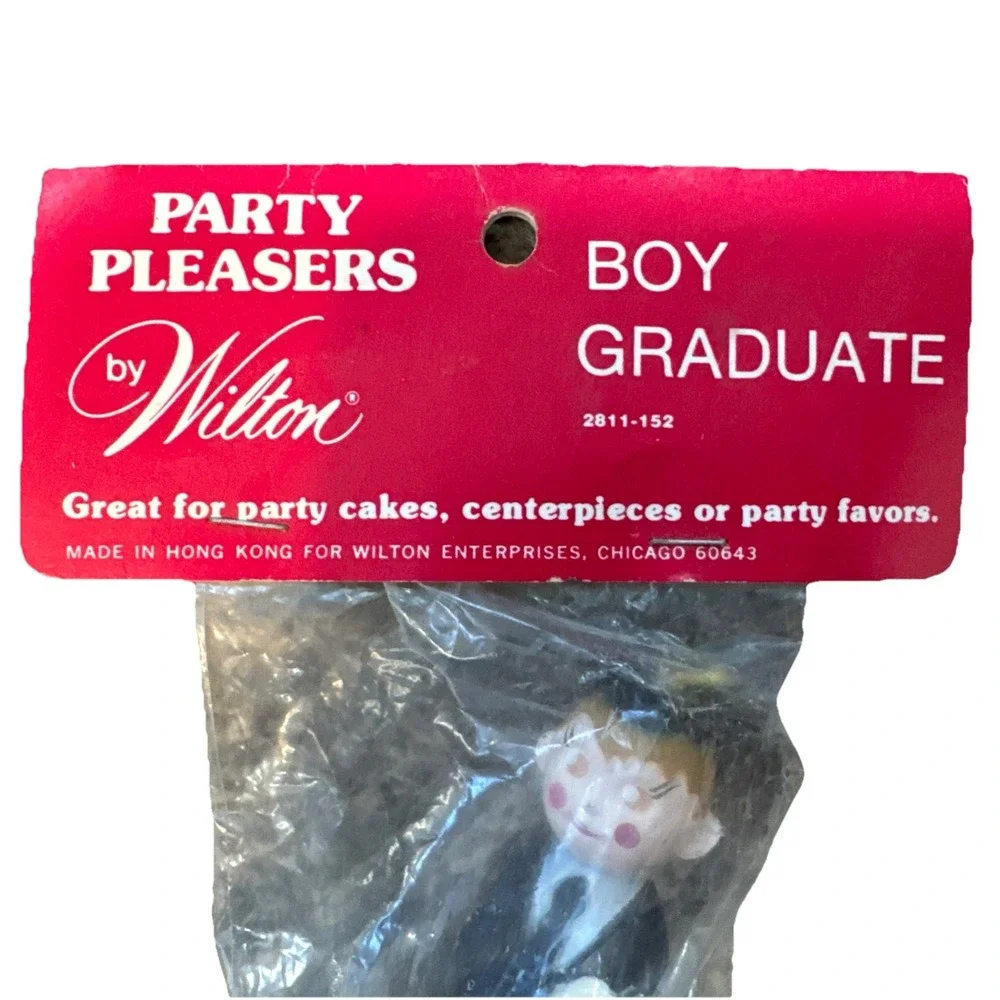 RARE Vintage Wilton Graduation Boy Cake‎ Topper New In Bag- Party Pleasers
